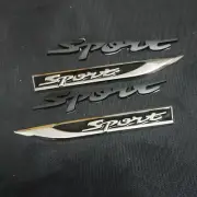 Pair Chrome Black + 2x Black Sport Metal Decal Sticker Badge Emblem 3D Car Turbo (for: Renault)