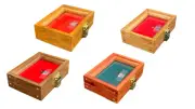 Wood Display Case 7x5x2” Glass Top Cedar Cherry Oak or Walnut USA Made Box