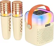 Daseeme Karaoke Machine with 2 Weless Microphones BT Microphone and Speaker KTV Set with RGB Light Effects 3D Surround Sound Handheld Mic Portable Karaoke System for Home Party Outdoor