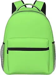 [CHRYSM] Backpack For Girls Boys Teens Schoolbag,Bookbag,Solid Color Light Green Daypack For High School,College,Travel,Work, Black, One Size