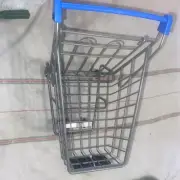 Mini Walmart Shopping Cart. Metal, Real Rolling Wheels, Collectible Replica Doll