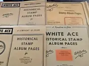 4 x White Ace AMERCAIN Stamp Album Pages