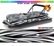 White and Black Zig Zag Lines Graphic Boat Vinyl Wrap Pontoon Console etc. Decal