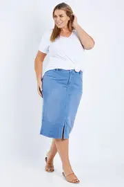Midi Skirt With Braided Belt Loops--NOT-MBDESK2938