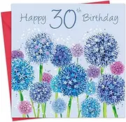 Twizler 30th Birthday Card for Women - Allium Floral - Female Age 30 Year Old Happy Birthday Card for Her