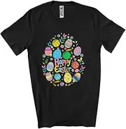 [Generic] Happy Easter; Adorable Easter Flowers Basketball Easter Egg Shape; Sport Playing Player Unisex T-Shirt