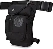 Drop Leg Bag Outdoor Waist Pack for Men Women Tactical Military Motorcycle Bike Cycling Multi-Pocket Waist Fanny Pouch Travel Hiking Climbing Thigh Bag Pocket, Black, Medium, Casual