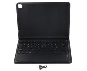 Keyboard Case 10in Round Keycap Touch Wireless Keypads with Silicone Case for IOS Tablet/Air10.5/Pro10.5Black