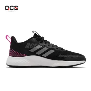 adidas 慢跑鞋 Fluidstreet 運動 女鞋 愛迪達 輕量 透氣 避震 路跑 健身 黑 銀 H04605