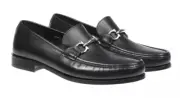 New Salvatore Ferragamo ROLO Black Leather Men Loafers Shoes 7.5 EEE