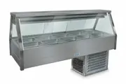 Roband Straight Glass Refrigerated Display Bar 10 pans - Piped and Foamed only (no motor) - Cold Bain Maries (RB-EFX25RD) - EFX25RD-RB
