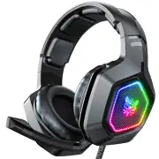 [EU Direct] ONIKUMA K10 Gaming Headset 3.5mm Wired Headphone RGB Light with Rotating Noise Reduction Microphone 50mm Dri