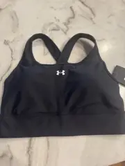 Under Armour Bra Women's Large Black Crossback Longline Sports Bra NWT