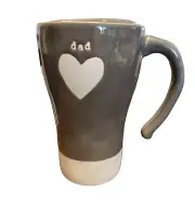 Demdaco Dad Mug Travel Stoneware Cup NEW Heart Ceramic Stoneware Travel Mug