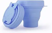 Collapsible Silicone Cup for Sterilizing Menstrual Cups and Storing Your Diva Cup - Foldable for Travel(Blue)