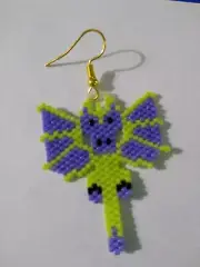 A fun pair of Hand beaded Dragon dangling earrings.1and3/4 inches long