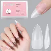 Almond Full Cover Nail Tips Upgraded Matte Prefiled Gel 240-Medium almond