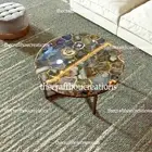 Round Agate Coffee Center Table Top/ Natural Agate coffee Table / Stone Side Top