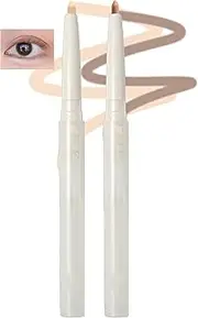 2Pcs Under Eye Highlighter Makeup Stick, Eyeliner Eye Enhancing, Lying Silkworm Pencil Highlight & Contouring Stick, Silky-smooth Long-lasting Smudge-proof for Tear Drop Eye Brightener Eye Bigger Eye