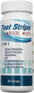 YaSao 6 In1 Swimming Pool SPA Test Strips Chlorine pH Alkalinity Water Hardness 50Pcs