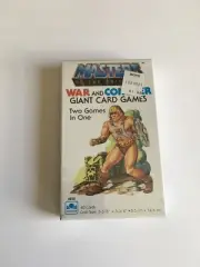 Vtg Golden Masters of the Universe War & Conquer Giant Card Games, 2 in 1 He-Man
