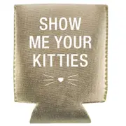 Stubby Holder - Show Me Your Kitties (Gold)
