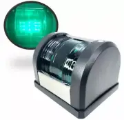 Bargain Marine Boat LED Navigation Light Green Starboard Surface Mount 12V Black