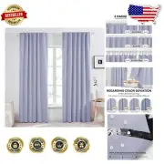 Energy-Efficient Blackout Curtain Set - Modern Light Purple Design, 2 Panels