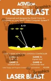 Replacement Game Cartridge Label - Laser Blast for Atari 2600