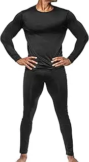 [Body Glove] 2 Piece Mens Fleece Lined Base layer Underwear Set, Warm Insulated Top & Bottom - Long Johns for Winter Baselayer