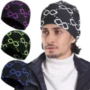 Winter Double-layer Fabric Running Print Beanies Ski Cycling Warmer Stretch Cap