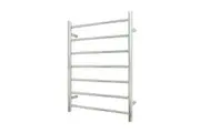 Radiant RTR01 Round Bar Heated Towel Rail - 600 x 800mm - Mirror Polished Stainless Steel - Bottom Right/Top Left Wiring