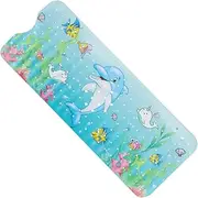 Cileznw Anti-Slip Bath Mat for Baby, Bathtub Mat for Baby- Non-slip Cartoon Kids Bath Mat for Bathtub, 40 x 16 Inch Machine Washable Baby Bathtub Mat for with Suction Cup and Drain Hole