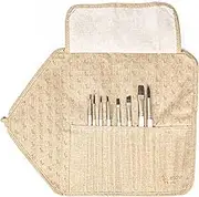 Etchr Gouache Brush Set - Set of 8 Gouache - Vegan-Friendly Paint Brush Set - Travel Brushes with Linen Roll-Up Pouch