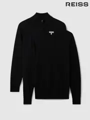 Reiss Black Merino Mixer 2 Pack Pack of Two Merino Wool Jumpers (K81508) | $360