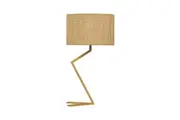 Waldo Classic Oriental Metal Stand Table Lamp Light Fabric and Paper Veneer Shade - Wood.