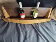 Whiskey & Wine Barrel Shelf for Liquor Bottles - Wall or Counter Mount - Bourbon