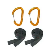 2m Hammock Sling + Quick Buckle Set Swing Rope Strap (Black)