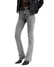 Allsaints Haldan High Rise Slim Bootcut Jeans in Washed Grey