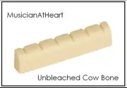 MusicianAtHeart UNBLEACHED Slotted Bone Nut made for Gretsch Guitar