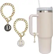 Letter Charm Accessories for Stanley Cup 2PCS Initial Name ID Personalized Handle Charm for Stanley Tumbler