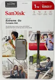 SanDisk 1TB Extreme Go SSD Portable Solid State Drive USB-C 1050MB/s Read Speed.