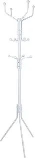 Harbour Housewares Coat Rack - White - Steel - Free-Standing Jacket Coat Stand Hat Hook Bag Hanger Tree Stand for Home Storage, Hallway, Entryway, Office