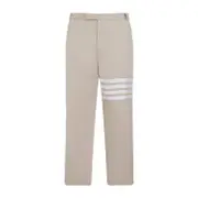 [Thom Browne] Thom Browne-Camel Beige Cotton Unconstructed Straight Leg Trousers-Uomo 3 NUM