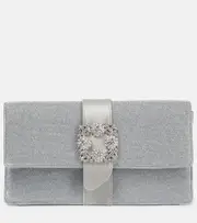 [Manolo Blahnik] Manolo Blahnik Capri Glitter embellished clutch One Size metallic