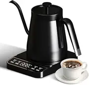 Pour-Over Coffee Kettle with One-Touch 92°C Brewing Function, 304 Stainless Steel, Adjustable Temperature Control, Touch-Sensitive Panel, Heat-Resistant Handle - Ideal for Coffee Enthusiasts and Gifts