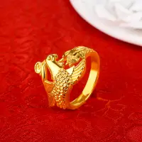 在飛比找蝦皮購物優惠-⭐kieser⭐【龍鳳對戒】黃金婚慶首飾品 中式婚禮情侶戒指