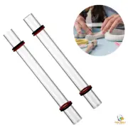 2 Pieces Polymer Clay Roller Tools Acrylic Rod & Thickness Rings Kit for Pottery