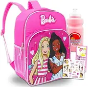 Backpack for Girls 4-6 - Bundle with 16” Barbie School Backpack Plus Water Bottle, Tattoos, More | Barbie School Bag for Kids Set, Multicolor, Barbie Backpack for School, Barbie Backpack,