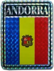 Wholesale Lot 6 Andorra Country Flag Reflective Decal Bumper Sticker